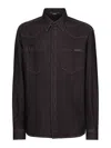Dolce & Gabbana Denim Shirt Collar Button-down In Dark Wash