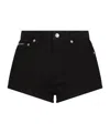 Dolce & Gabbana Logo Plaque High-waist Denim Shorts In Black