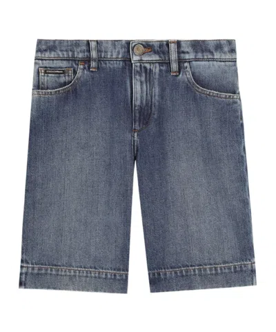 DOLCE & GABBANA DOLCE  GABBANA KIDS DOLCEGABBANA LOGO 5-POCKET DENIM SHORTS