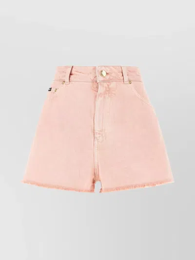 DOLCE & GABBANA DENIM SHORTS HIGH-WAISTED FRAYED HEM