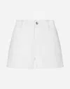 Dolce & Gabbana Cotton Denim Short Pants With Dg Plaque In Multicolor