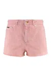 Dolce & Gabbana Regular Rise Flared Denim Shorts Clothing In Pink