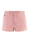 Dolce & Gabbana Regular Rise Flared Denim Shorts Clothing In Pink