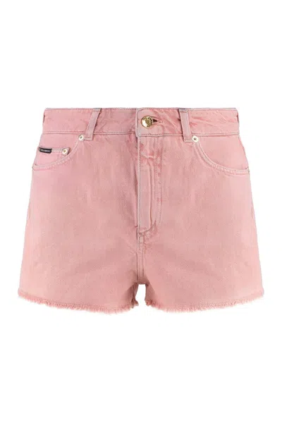 Dolce & Gabbana Denim Shorts In Pink