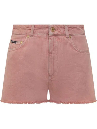 Dolce & Gabbana Denim Shorts In Pink