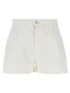 Dolce & Gabbana Cotton Denim Short Pants With Dg Plaque In White