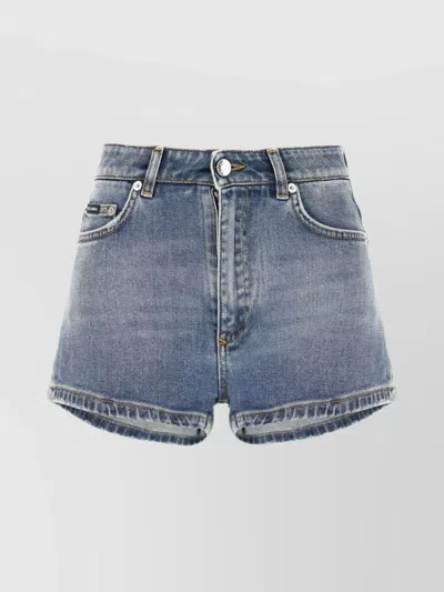 Dolce & Gabbana Denim Shorts With Back Pockets And Belt Loops In Blue