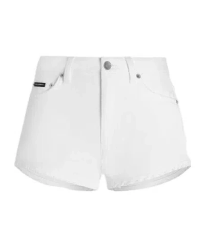 Dolce & Gabbana Denim Shorts With Belt Loops In White