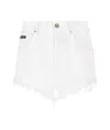 Dolce & Gabbana Denim Shorts With Ripped Details In White