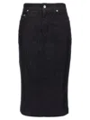 Dolce & Gabbana Navy Stretch Five Pocket Pencil Denim Midi Skirt