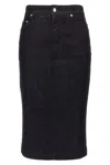 Dolce & Gabbana Denim Pencil Midi Skirt In Black