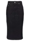 Dolce & Gabbana Denim Pencil Midi Skirt In Blue