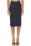 Dolce & Gabbana Denim Pencil Midi Skirt In Blue