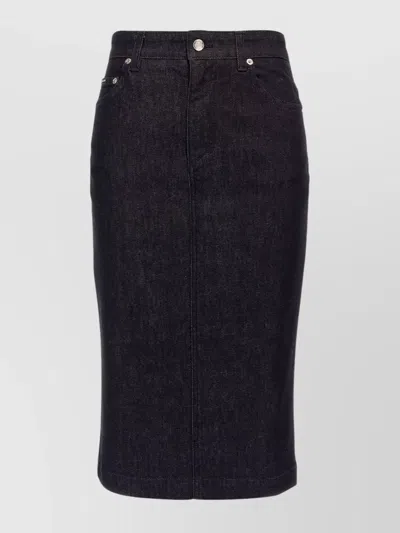 DOLCE & GABBANA DENIM SKIRT WITH BACK AND FRONT POCKETS