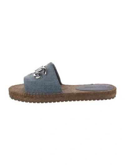 Pre-owned Dolce & Gabbana Denim Slides In Blue