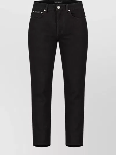 Dolce & Gabbana Denim Slim-fit Jeans In Animal Print