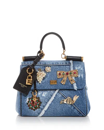 Dolce & Gabbana Denim Top Handle Bag In Multi