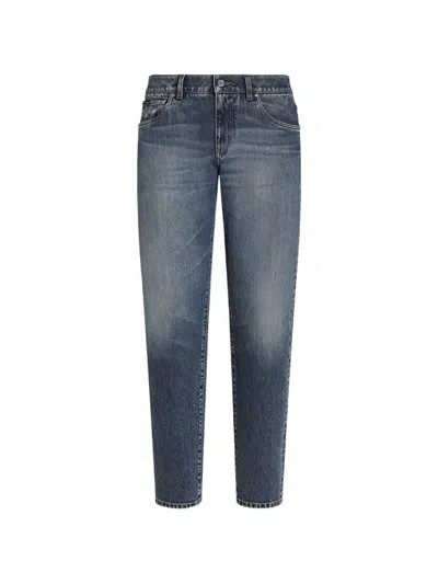 Dolce & Gabbana Stylish Jeans With Zip Closure And Button Fastening In Size 48 In Blue