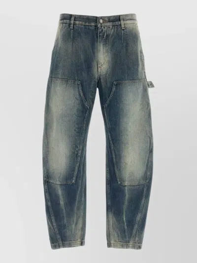 Dolce & Gabbana Denim Trousers Belt Loops Carpenter Loop Pockets In Blue