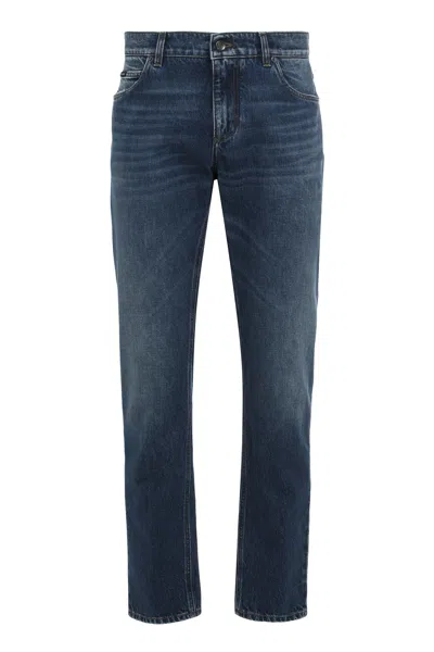 Dolce & Gabbana Denim Trousers For Men In Blue