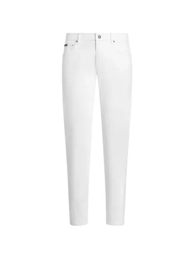 Dolce & Gabbana Denim Trousers In White