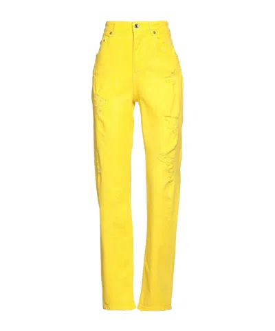 Dolce & Gabbana Denim Trousers In Yellow