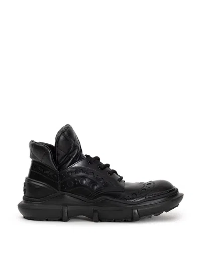 Dolce & Gabbana Derby Allumin Boot Black Leather Glove