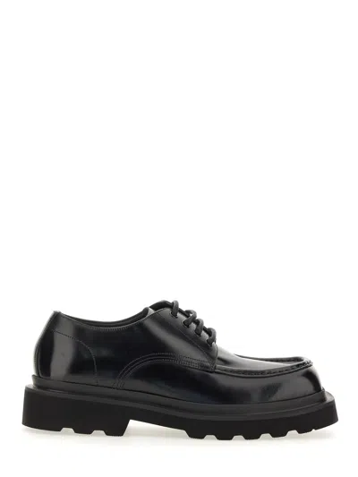 Dolce & Gabbana Square-toe Leather Derby Shoes In Nero