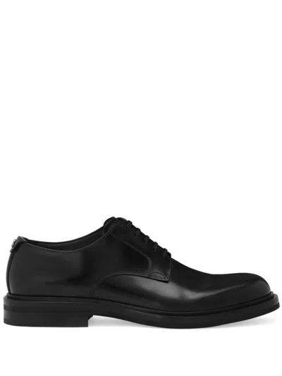 Dolce & Gabbana Scarpa Derby In Shiny Black Leather