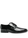 Dolce & Gabbana Black Leather Raffaello Lace-up Shoes In Black