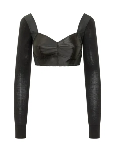Dolce & Gabbana Designer Knit Top In Black