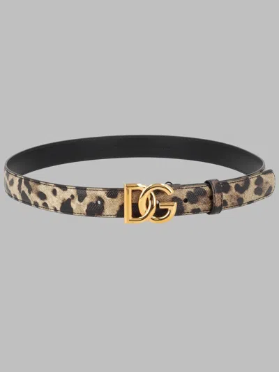 Dolce & Gabbana Designer Logo-detail Belt For Women In Animal Print
