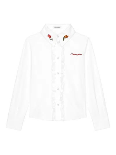 Dolce & Gabbana Kids' Detailed Tulip Shirt In White
