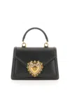 Dolce & Gabbana Small Devotion Molurus Python Skin Top Handle Bag In Black