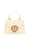 Dolce & Gabbana Devotion Small Embellished Leather Shoulder Bag In White
