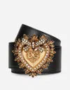 Dolce & Gabbana Devotion Belt In Lux Leather In Black