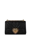 Dolce & Gabbana Devotion Bag In Quilted Leather In Negro