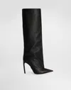 Dolce & Gabbana Black Calf Leather Boots In Black