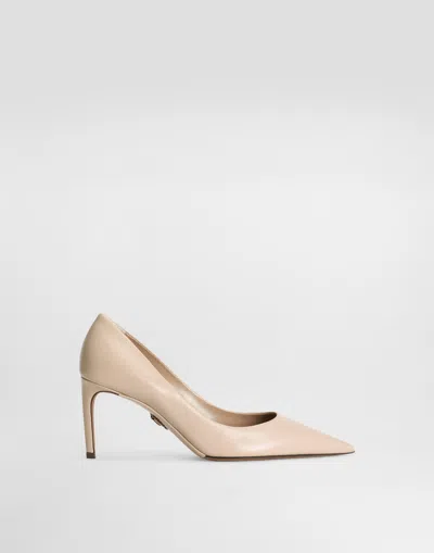 Dolce & Gabbana 80mm Pointed-toe Leather Pumps In Brown
