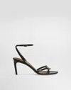 Dolce & Gabbana Sandals Thin Straps Stiletto Heel Heart In Black