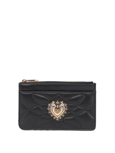 Dolce & Gabbana Devotion Card Holder In Negro