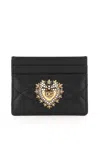 Dolce & Gabbana Black Leather Devotion Card Holder In Black