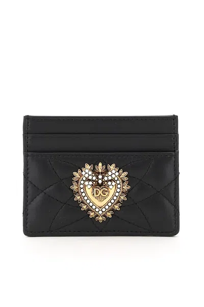 Dolce & Gabbana Black Leather Devotion Card Holder
