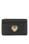 Dolce & Gabbana Devotion Zipped Card Holder In Black