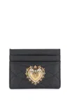 Dolce & Gabbana Devotion Cardholder In Quilted Nappa Leather In Nero (black)
