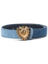 Dolce & Gabbana Devotion Denim Belt In Blau