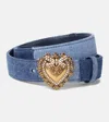 Dolce & Gabbana Devotion Denim Belt In Blue