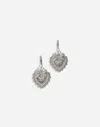 Dolce & Gabbana 18kt White Gold Devotion Diamond And Pearl Sacred Heart Earrings In White Gold