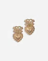 Dolce & Gabbana Devotion Earrings In Yellow Gold With Diamonds In Yellow Gold
