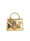 Dolce & Gabbana Small Devotion Metallic Top Handle Bag In Gold